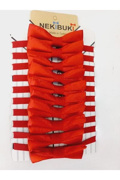 Yiğit Men's Bow Tie Red Bow Tie NEW SET 10 Pieces