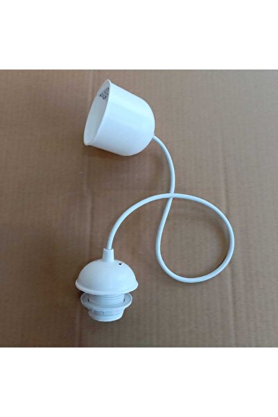 ADA AVİZE Ada Özel Yapım Kablolu Plastik Sarkıt E27 Beyaz Duy Tesisatı