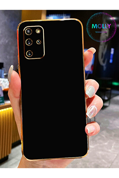 Molly Samsung Galaxy S20 PLUS İçin Siyah Kenarları Gold Detaylı Lüks Silikon ...