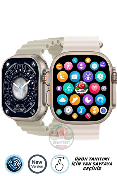 SMARTEST Arama Özellikli Tüm Telefonlarla Uyumlu 3 Tuşlu Türkçe Yeni Versiyon Ultra Akıllı Saat Sensörlü
