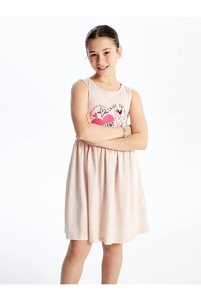 LC Waikiki LCW Kids Crew Neck Printed Girl's Dress