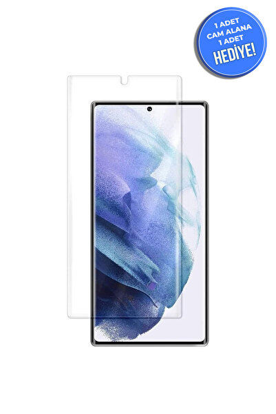 Tria Galaxy S22 Ultra Uyumlu Temperli Şeffaf Kenarlı Ekran Koruyucu Kırılmaz ...