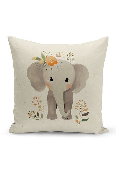 Bertille Home Child Baby Double Sided Digital Printed 4-Piece Throw Pillow Case Set (Kids Children Cushion Cover)