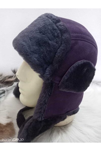 hoaryage Καπέλο πιλότου από 100% γνήσιο δέρμα προβάτου