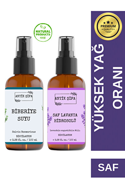 Antik Şifa Biberiye Suyu Ve Lavanta Suyu Seti - Doğal Biberiye Saç Toniği Set...