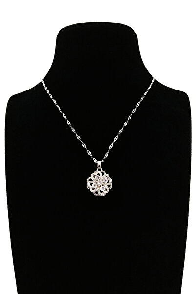 Limezon Clover Steel Necklace - Zircon Stone Detailed