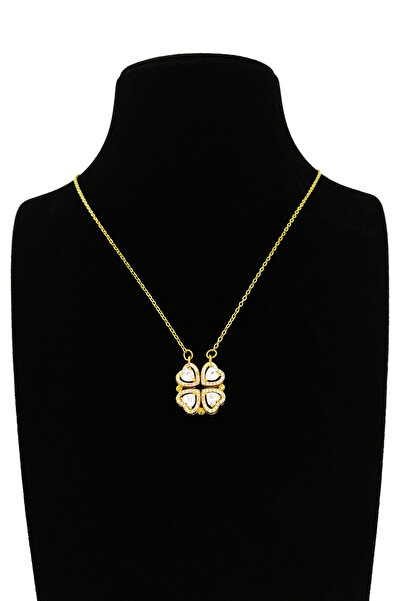 Limezon Magnetic Openable Heart Necklace with Crystal Heart Stones