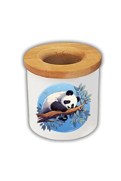 lili hediyelik Panda dormind pe o ramură cu tematică pentru creion