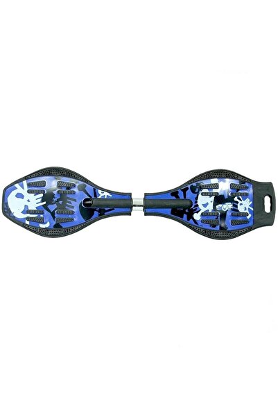 MEDITERIAN Mavi Çantalı Iki Tekerlekli Işıklı Şeytan Kaykayı Tek Ebat Waveboard Dönerli