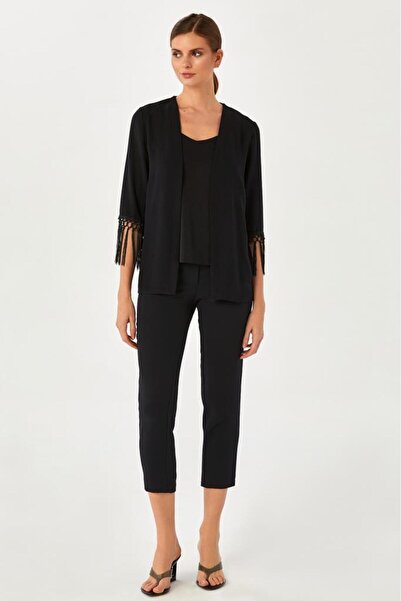 İKİLER Kolu Püsküllü Turvakar Kol Ceket 024-4402