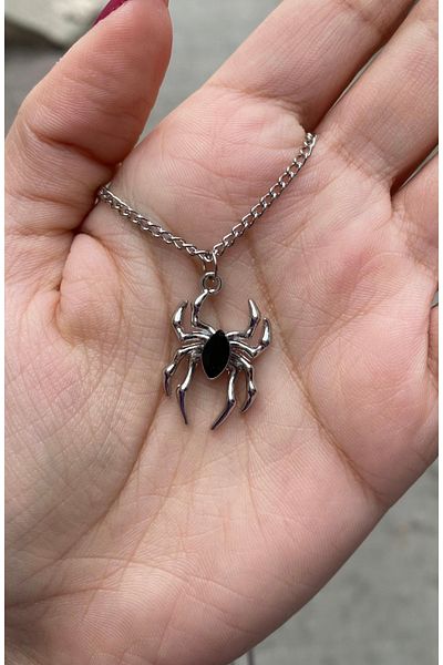 Köstebek Zircon Stone Spider Necklace
