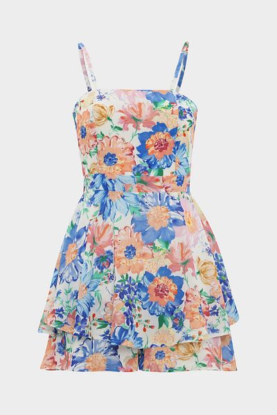 Açelya Okcu Rochie scurtă cu decupări florale