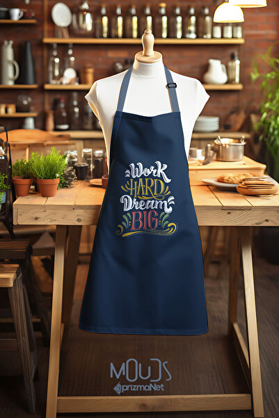 Moud's Suede Fabric Big Dream Patterned Kitchen Apron, Cook Apron, Waiter Apr...