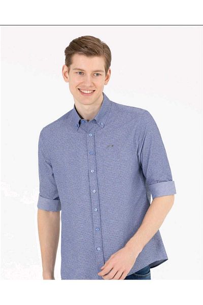 U.S. Polo Assn. БАЗА. Поло Асоциация Мъжка тъмносиня риза с дълъг ръкав