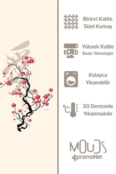Moud's Suede Fabric Blossom Japan 4 Patterned Kitchen Apron, Cook Apron, Waiter Apron, Restaurant Apron