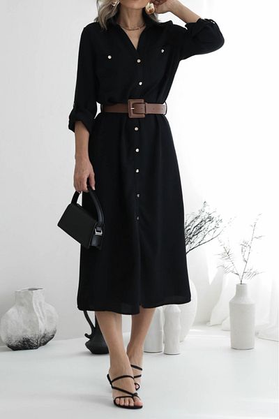 Suzi butik ROCHIE CAMISA neagră de damă 