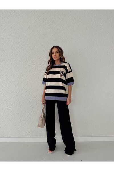 LİLY CELESTİA KADIN V NAKIŞ DETAY PANTOLONLU TRİKO TAKIM
