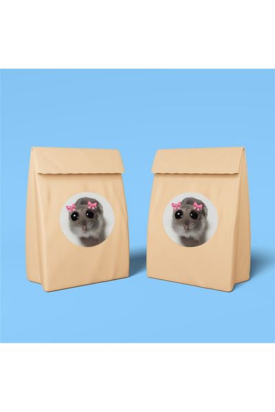 anka design Coated Sticker Packaging & Shipping Label (4x4cm) 48 Pieces - -