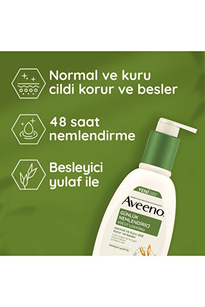 AVEENO Normal ve Kuru Ciltler Besleyici, Koruyucu ve Günlük Nemlendirici Vücut Losyonu 300 ml