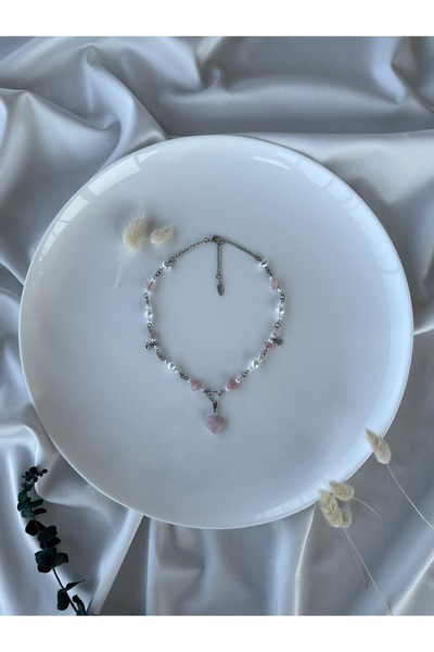 Lullaby Pembe Kuvars Aesthetic Soft Vibes Vintage Fairycore Y2k Goth Tasarım Hediyelik Kolye