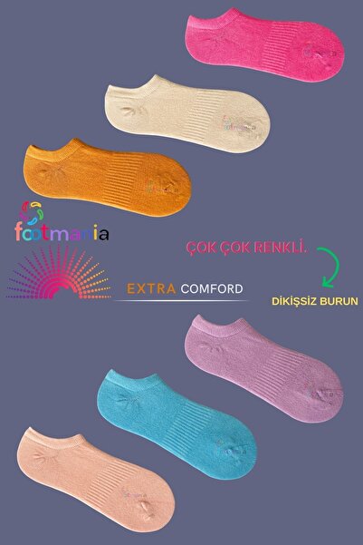 footmania 6'' pár dámských vícebarevných ponožek na tenisky (VYSOKÁ BAVLNA)