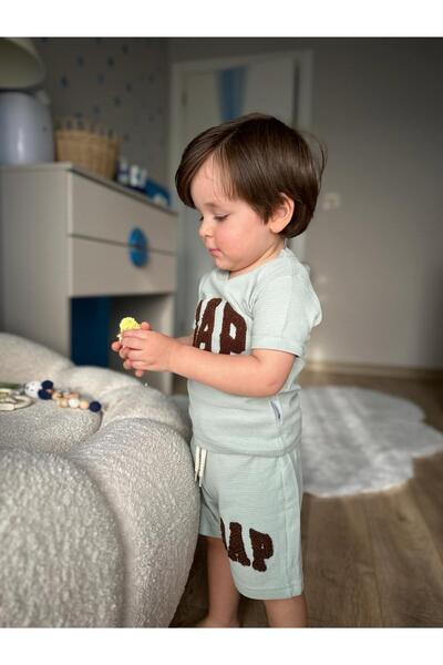 Arel Kids Waffle Seersucker Baby Kids 2-Piece Top and Bottom Set with Shorts