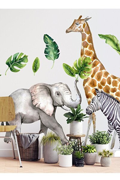 KanvasSepeti Set de autocolante de perete Tropical Safari