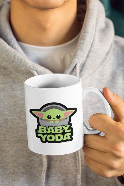 qoeuyl boutique Baby Yoda Funny Printed Mug Cup