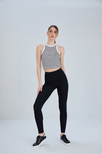 Thin Shop Siyah Klasik Pamuk Tayt Günlük Toparlyıcı