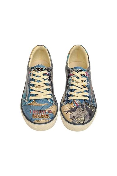 Dogo Pantofi de damă din piele vegană multicoloră - I Believe In Unicorns Design