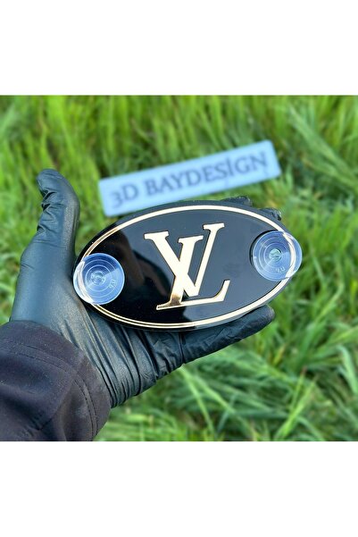 3dbaydesign زخرفة زجاجية بيضاوية (LOUIS VUTTION) من زجاج شبكي مع كوب شفط خاص ...