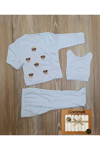 Caramell Bebek Soft Girl Penye Ağız Mendili Hediyeli Kendinden Eldivenli Şapk...