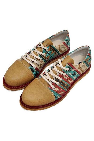 Dogo Women's Vegan Leather Multicolored Casual Shoes - Camel Colors Design