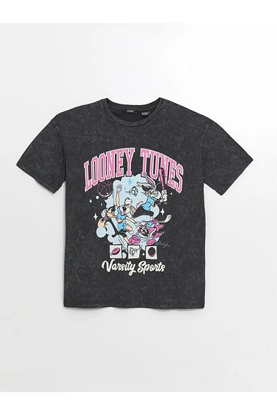 LC Waikiki Gâtul turn - Bugs Bunny Printed - Tricou cu mânecă scurtă pentru femei XSIDE Mrglobal