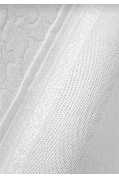 AYHOME 6 Pieces Etamine Bordorlu Jacquard White Color Hand Face Towel Cross Stitch Embroidery Towel 50 X 90 cm