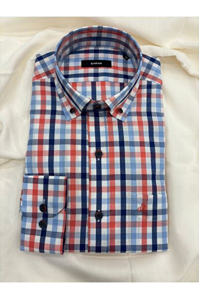 Sarar DOKUMA KUMAŞ %100 PAMUK KLASİK REGULAR FİT CEPLİ GÖMLEK