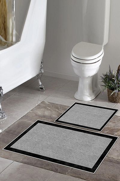 Halise Home Sisal Printed Non-Slip Base Bathroom Mat Set