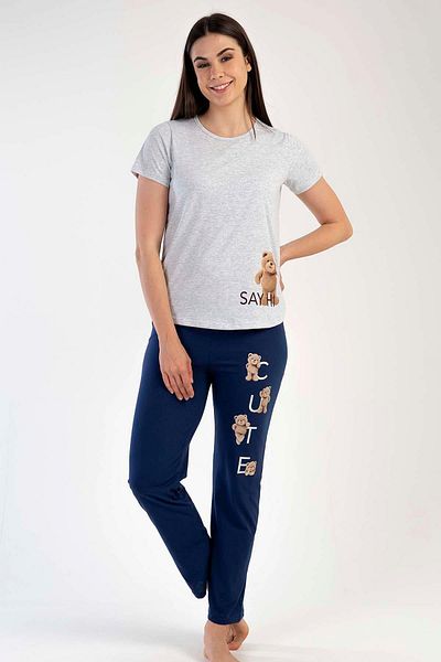 C&City Short Sleeve Pajama Set Snow Melange-441052