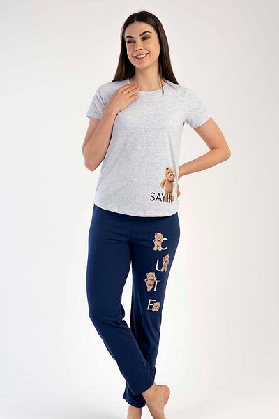 C&City Short Sleeve Pajama Set Snow Melange-441052