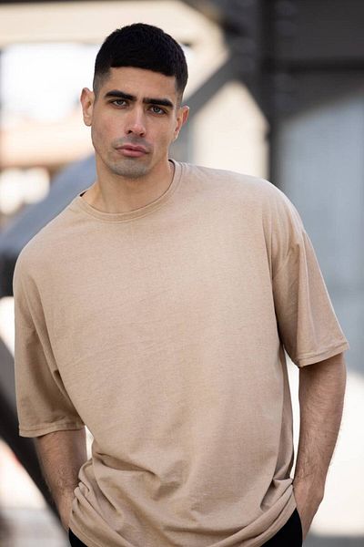 WOODROFFE Απλό Basic Unprinted Ανδρικό μπλουζάκι Oversize Loose Boyfirend