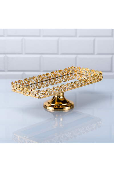 Hinora صينية عرض بوتون بأرجل من حجر الماس 31x14x10 سم