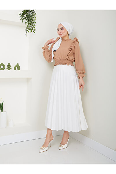 VOLT CLOTHİNG Women's Ayrobin Ruffle Blouse