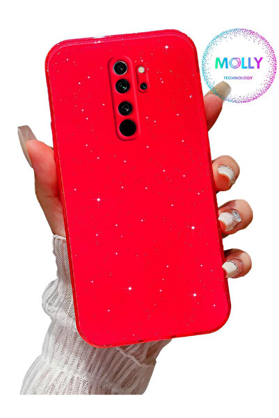 Molly Xiaomi Redmi Note 8 PRO İçin Neon Pembe Berry Simli Parlak Silikon Kılıf