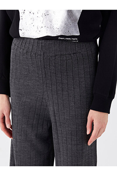 LC Waikiki Striped Women's Knitwear Trousers with Elastic Waist