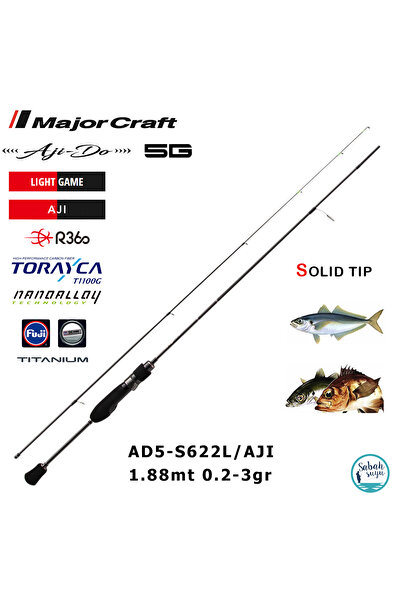 MAJOR CRAFT 5G Ajido AD5-S622L/AJI 1.88mt 0.2-3gr (2P) LRF Kamış