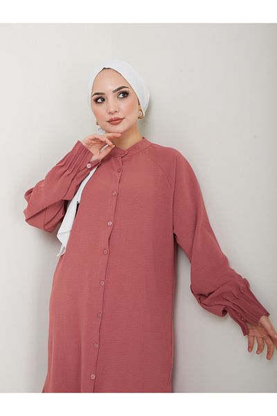 VOLT CLOTHİNG Gerippte Maxi-Tunika „Ayrobin“ für Damen