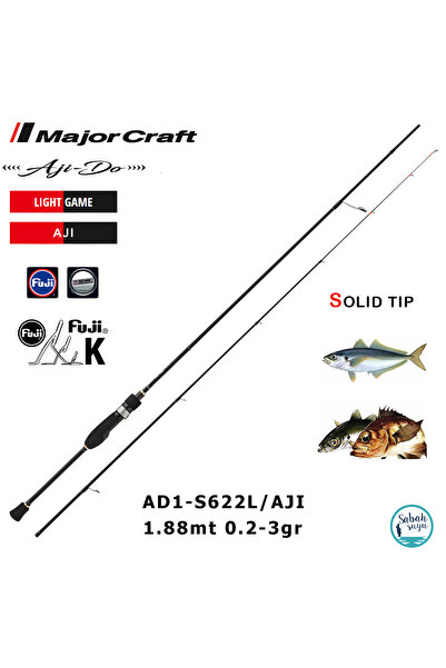 MAJOR CRAFT 1G Ajido AD1-S622L/AJI Solid 1.88mt 0.2-3gr (2P) LRF Kamış