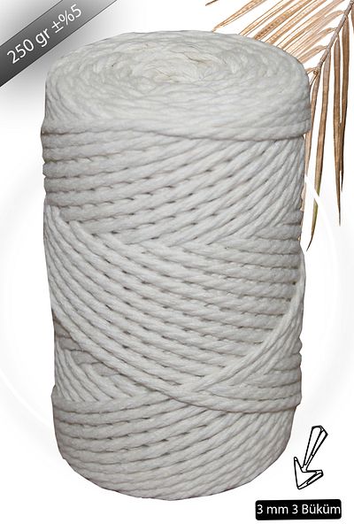 Bevella Macrame Cord 1. Τάξη Ποιότητας 3 Στριφτό Μακραμέ Σπάγκος 250 γρ