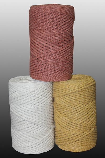 Bevella Macrame Cord Πλακάκι Ecru Mustard - 3 Twist, Σετ 3 των 250 γρ