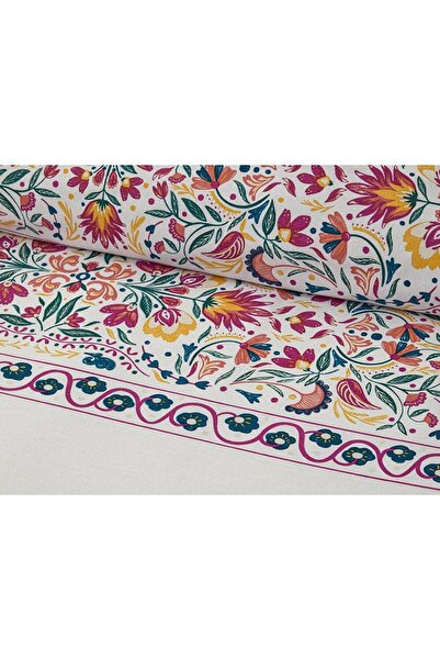 English Home Σετ Παπλωματοθήκης Folk Blossom Single Φούξια 160 x 220 cm